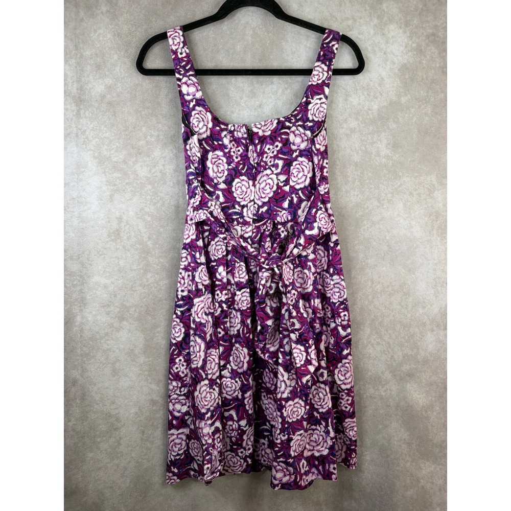Corey P. Floral Rose Fit & Flare Dress Women Size 8 Purple Pink Sleeveless - Picture 4 of 6